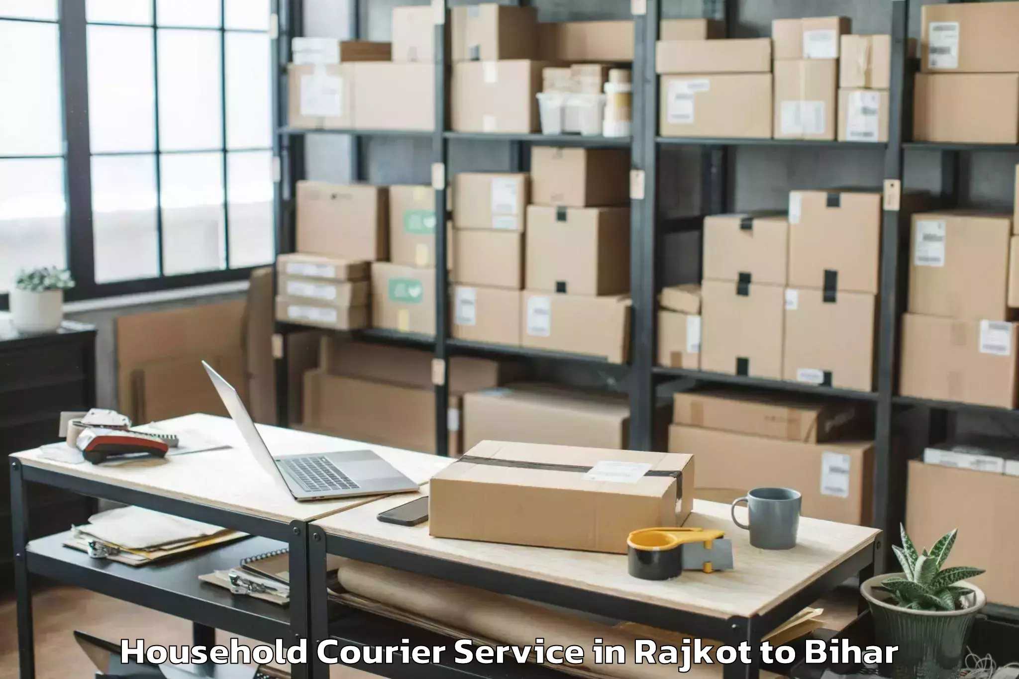 Easy Rajkot to Bathnaha Household Courier Booking